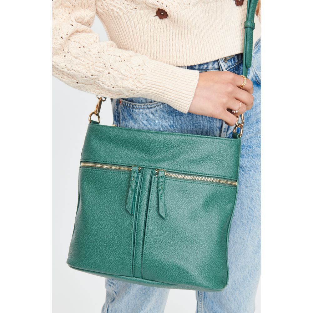 Woman wearing Emerald Moda Luxe Nova Crossbody 842017130376 View 4 | Emerald