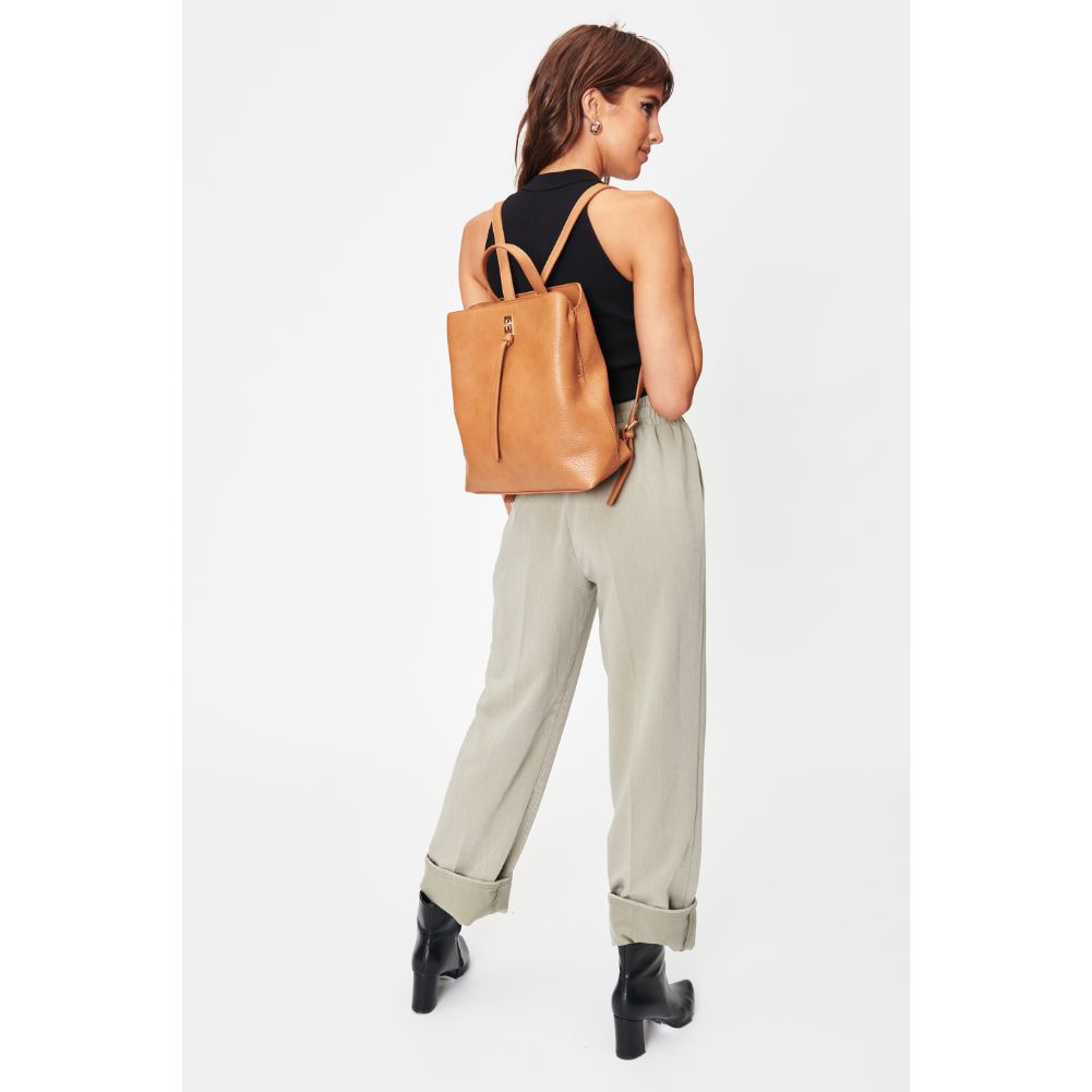 Woman wearing Camel Moda Luxe Sylvia Backpack 842017127871 View 3 | Camel