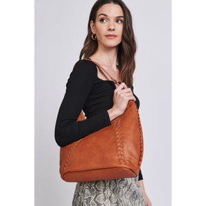 Woman wearing Tan Moda Luxe Hadley Hobo 842017129813 View 1 | Tan