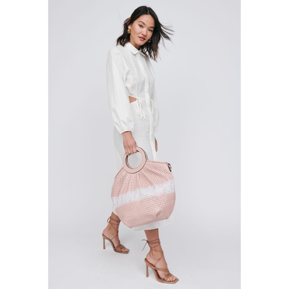 Woman wearing Blush Moda Luxe Marguerite Mini Tote 842017112648 View 3 | Blush