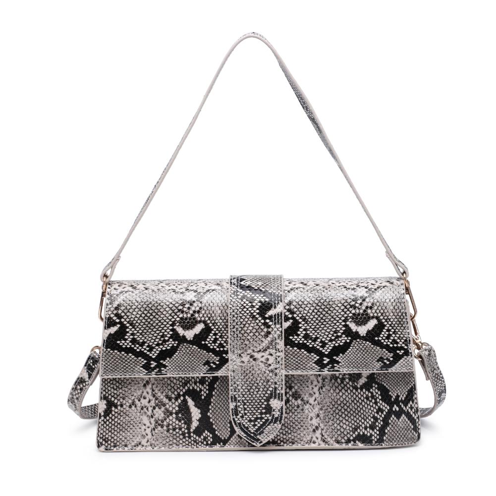 Product Image of Moda Luxe Violet - Snake Crossbody 842017136651 View 5 | Black White