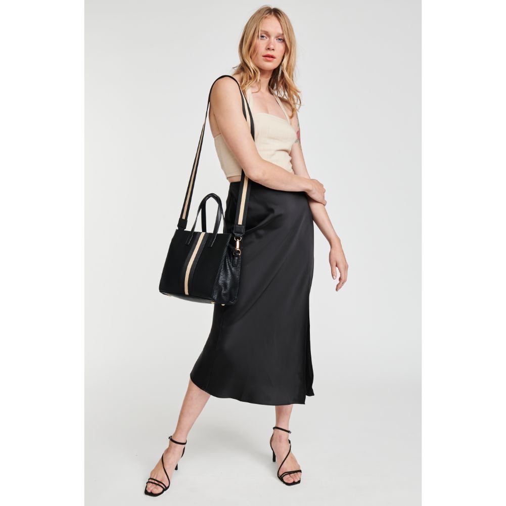 Woman wearing Black Moda Luxe Jasmine Mini Tote 842017127017 View 3 | Black