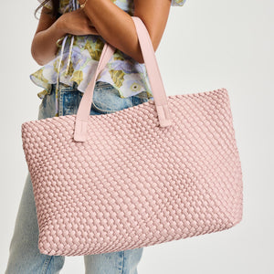 Woman wearing French Rose Moda Luxe Piquant Tote 842017135623 View 4 | French Rose