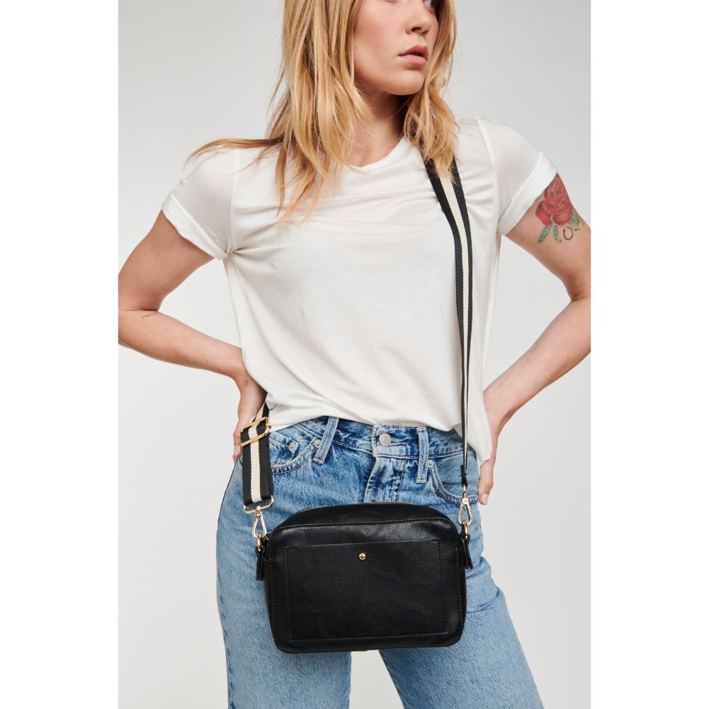 Woman wearing Black Moda Luxe Skylie Crossbody 842017126690 View 1 | Black