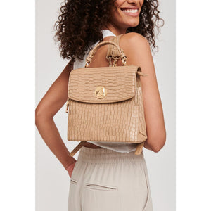 Woman wearing Natural Moda Luxe Layne Backpack 842017125839 View 2 | Natural