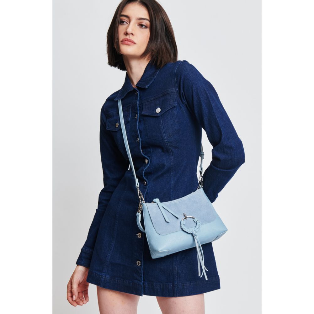 Woman wearing Denim Moda Luxe Darcie Crossbody 842017131793 View 1 | Denim