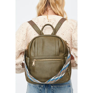 Woman wearing Olive Moda Luxe Scarlett Backpack 842017130154 View 2 | Olive