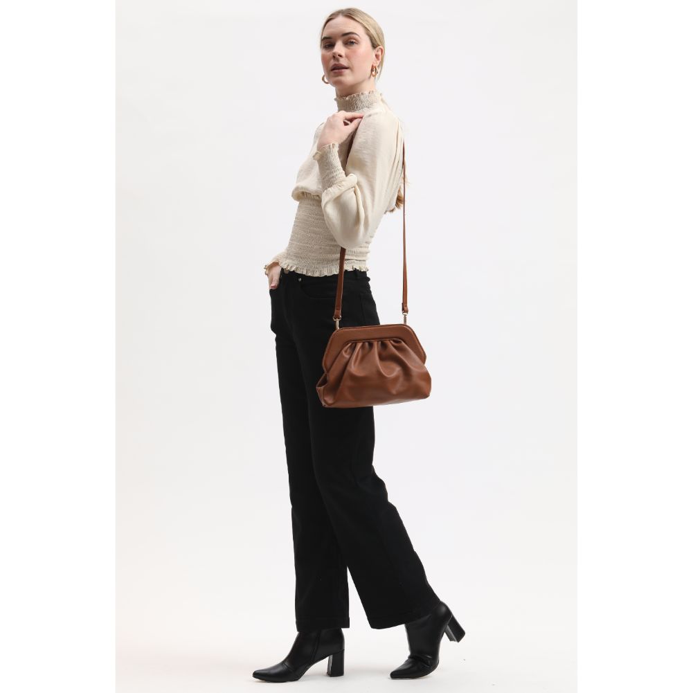 Woman wearing Tan Moda Luxe Charlotte Crossbody 842017134107 View 2 | Tan