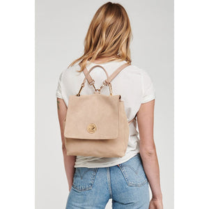 Woman wearing Natural Moda Luxe Antoinette Backpack 842017112358 View 1 | Natural