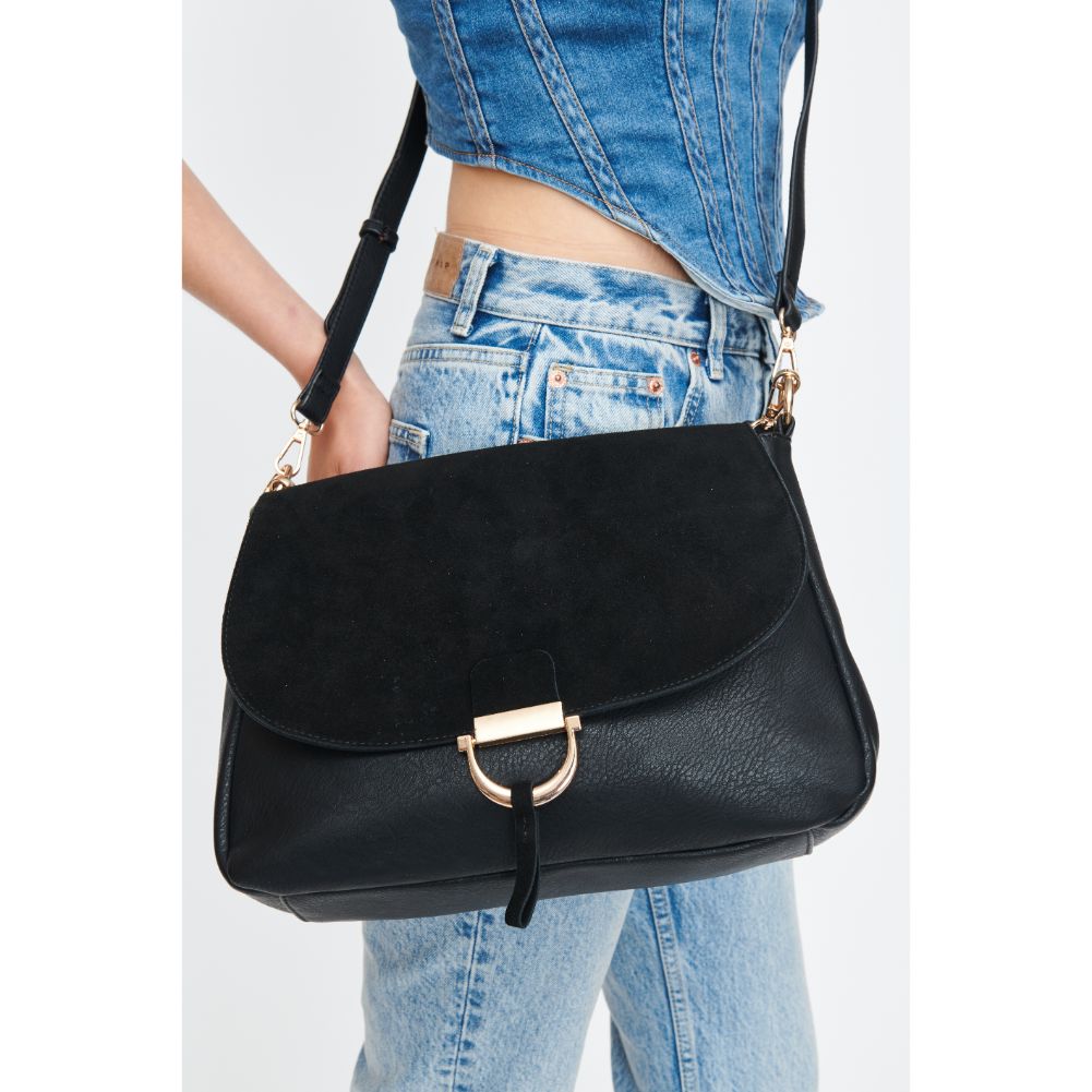 Woman wearing Black Moda Luxe Zoe Crossbody 842017130765 View 4 | Black