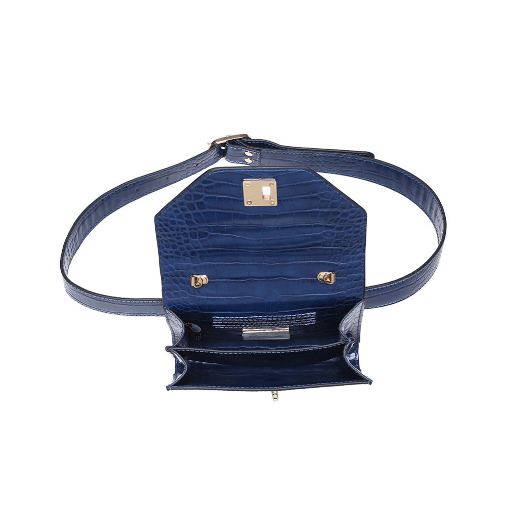 Product Image of Moda Luxe Vera Croc Belt Bag 842017115809 View 4 | Navy