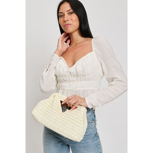 Woman wearing Natural Moda Luxe Kelsi Crossbody 840611112712 View 2 | Natural