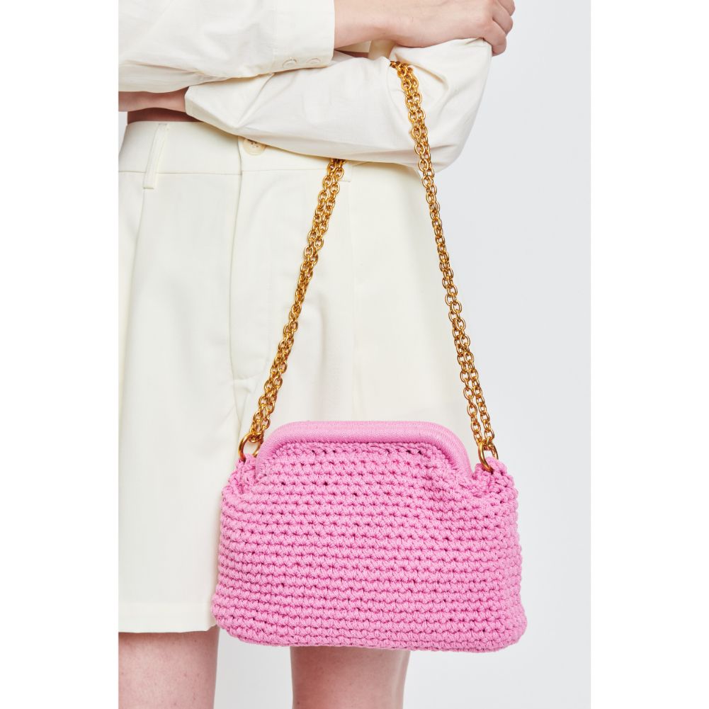 Woman wearing Pink Moda Luxe Christabel Crossbody 842017131083 View 4 | Pink