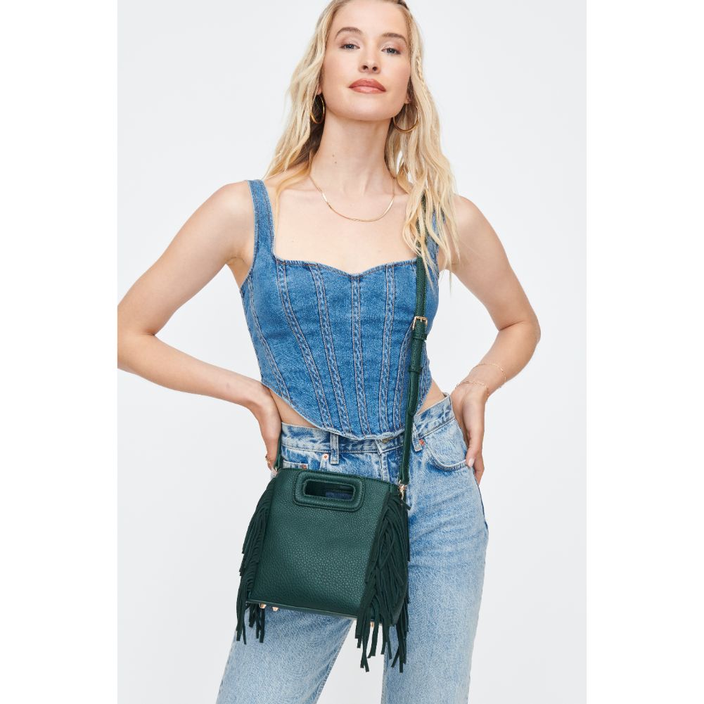 Woman wearing Emerald Moda Luxe Aria Crossbody 842017130192 View 1 | Emerald