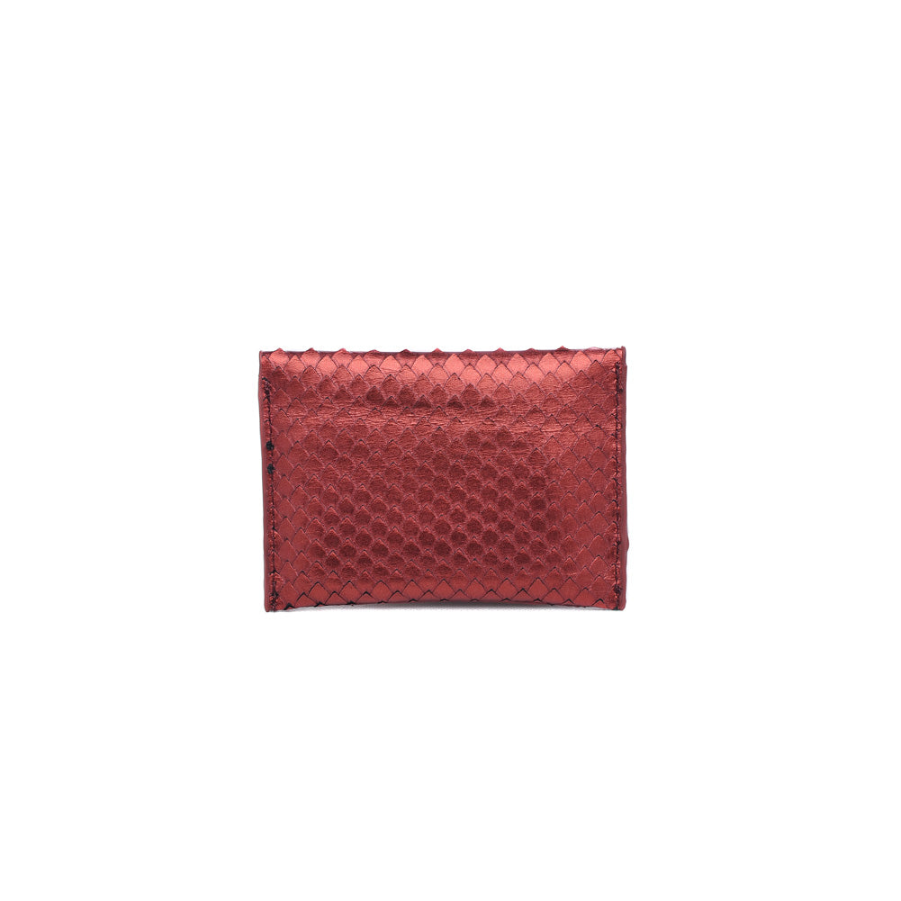 Product Image of Product Image of Moda Luxe Elle Python Metallic Card Holder 842017119913 View 3 | Red