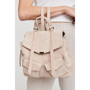 Woman wearing Natural Moda Luxe Charlie Backpack 842017127055 View 1 | Natural