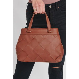 Woman wearing Tan Moda Luxe Sophia Tote 842017128830 View 2 | Tan