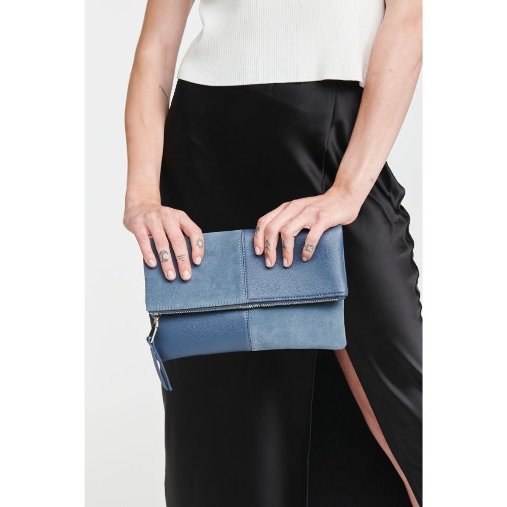 Woman wearing Denim Moda Luxe Amalia Crossbody 842017127208 View 3 | Denim