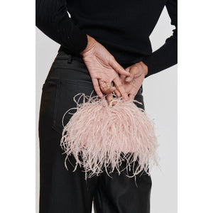 Woman wearing Soft Pink Moda Luxe Harlow Evening Bag 842017131533 View 4 | Soft Pink