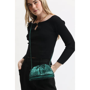 Woman wearing Green Moda Luxe Laila Crossbody 842017134169 View 1 | Green