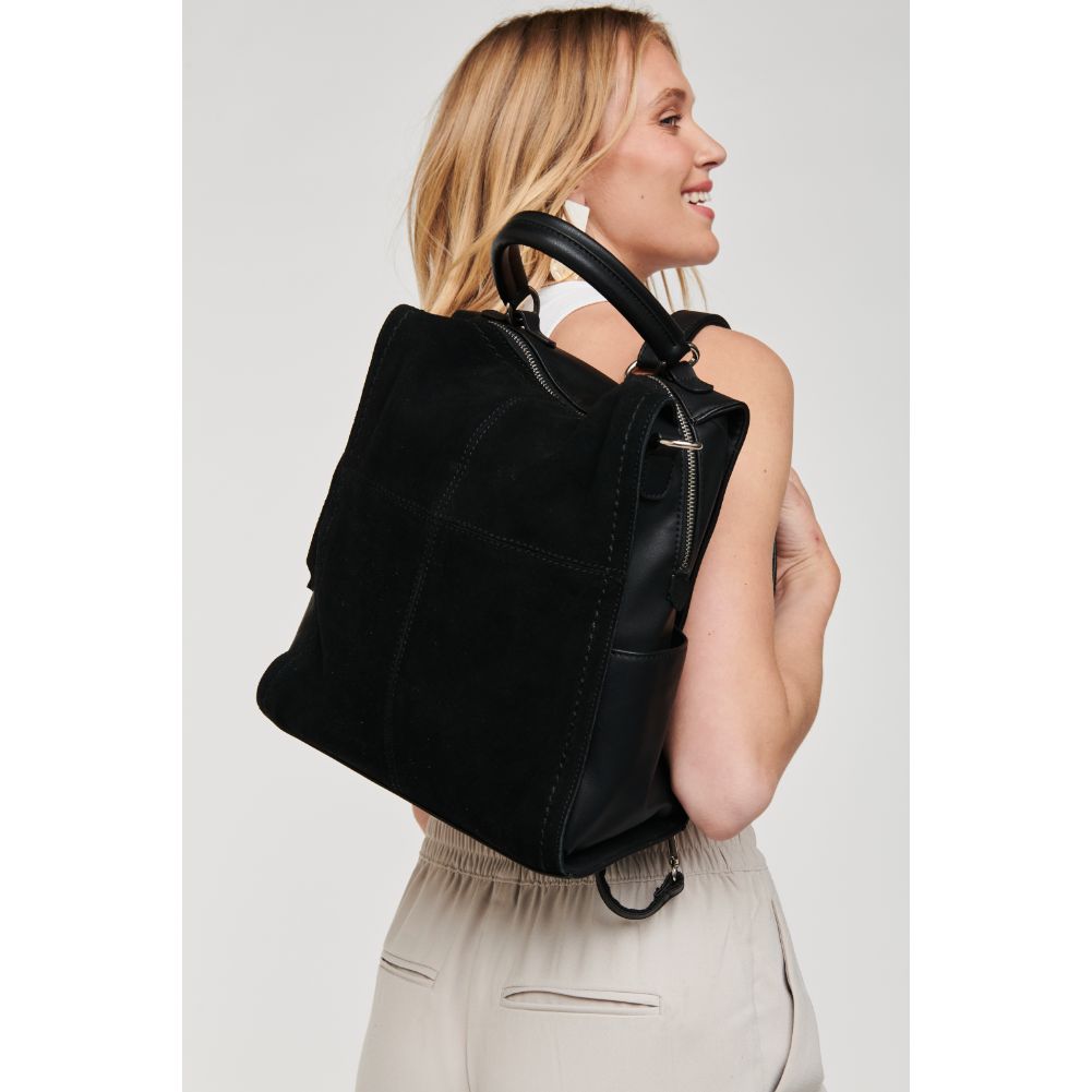 Woman wearing Black Moda Luxe Brette Backpack 842017114659 View 2 | Black