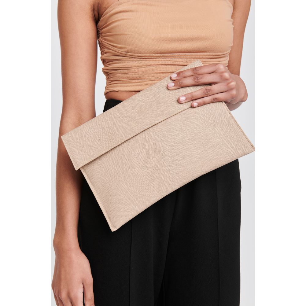 Woman wearing Nude Moda Luxe Molly Clutch 842017118107 View 1 | Nude