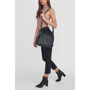 Woman wearing Black Moda Luxe Sophia Tote 842017128823 View 1 | Black