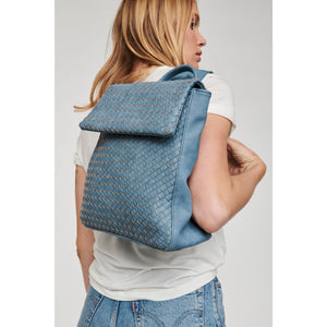 Woman wearing Denim Moda Luxe Aurie Backpack 842017127291 View 2 | Denim