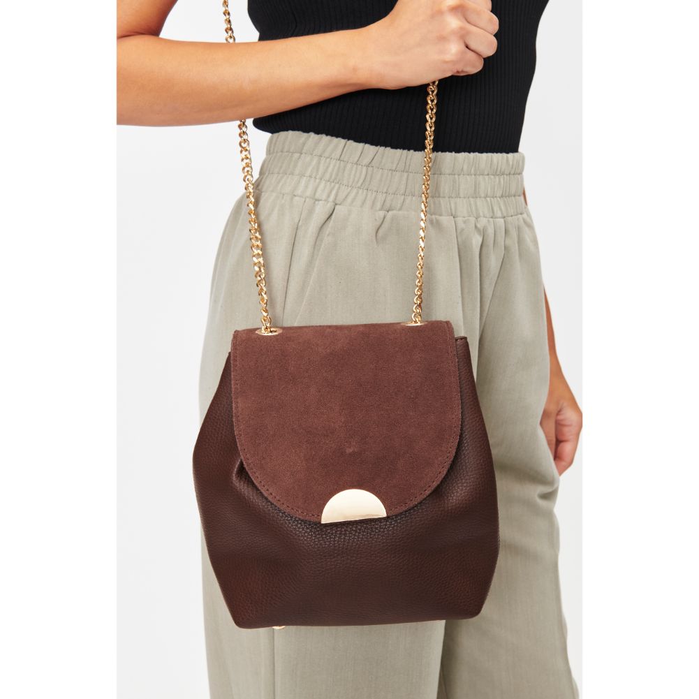 Woman wearing Espresso Moda Luxe Breanna Crossbody 842017128571 View 2 | Espresso