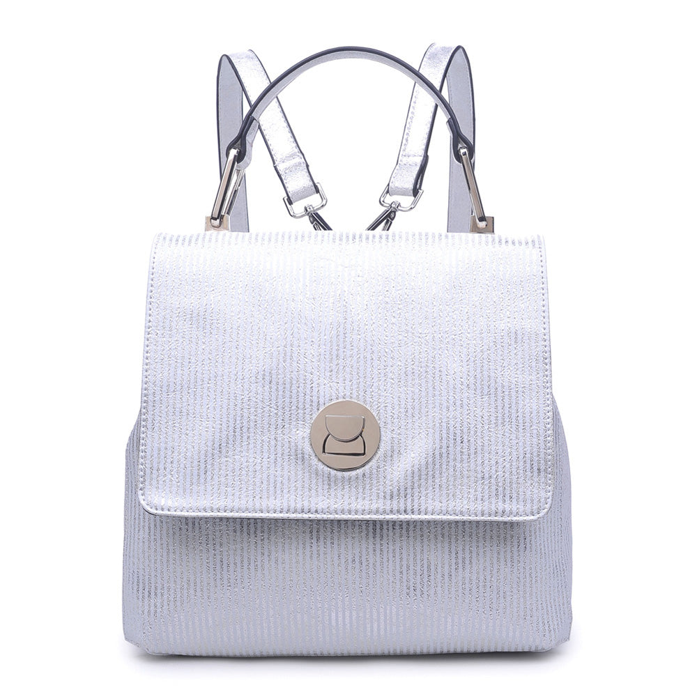 Product Image of Moda Luxe Antoinette-Striped Backpack 842017112099 View 1 | White