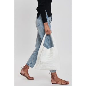 Woman wearing White Moda Luxe Ellery Hobo 842017132103 View 3 | White