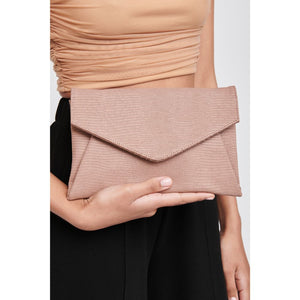 Woman wearing Mauve Moda Luxe Cara Clutch 842017118206 View 1 | Mauve