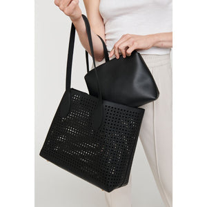 Woman wearing Black Moda Luxe Brazil Tote 842017124207 View 2 | Black