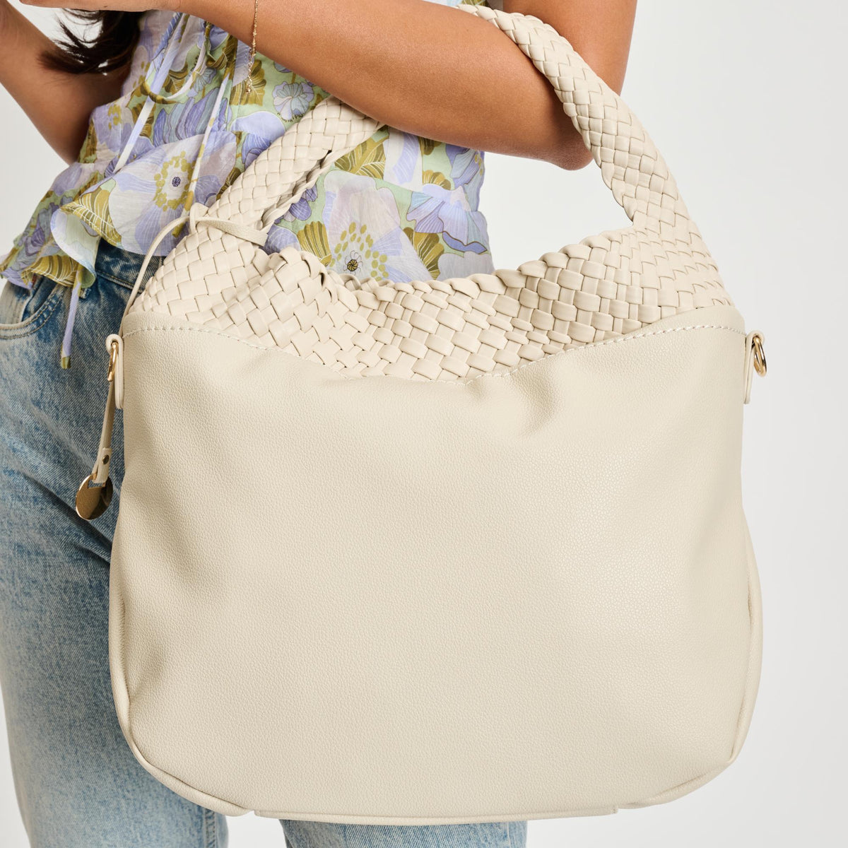 Woman wearing Ivory Moda Luxe Majestique Hobo 842017134671 View 3 | Ivory