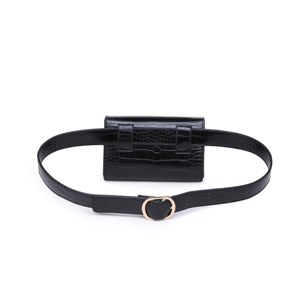 Moda Luxe Vera Croc Women : Crossbody : Belt Bag 842017115786 | Black